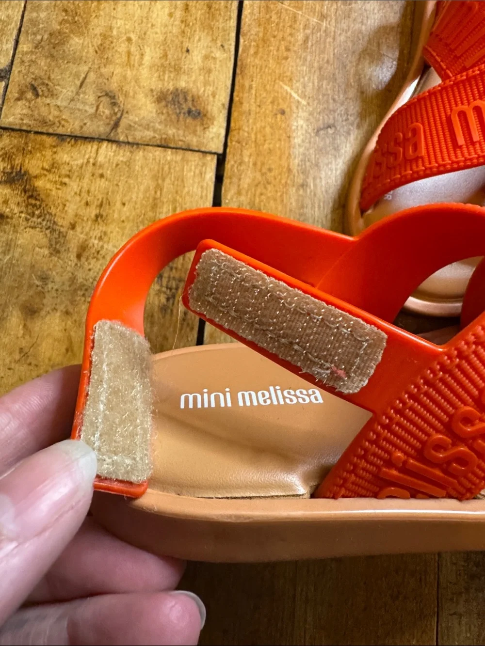 Mini Melissa Cross-Strap Sandals size 10 orange toddler girls summer beach